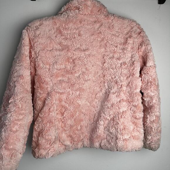 The North Face Girl Reversible Jacket Pink Fur reversible sherpa Jacket - Picture 4 of 10